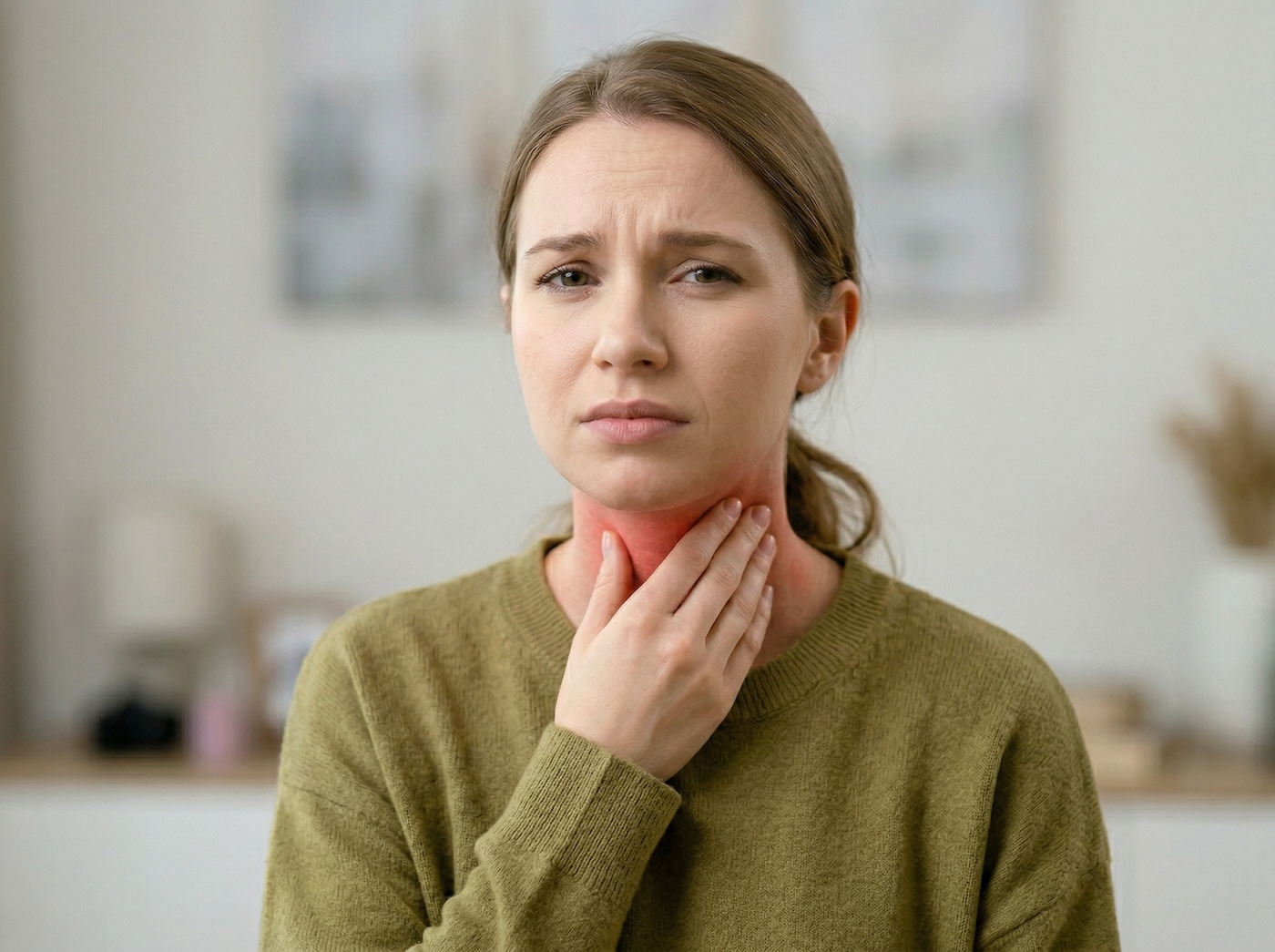 Die Symptome einer akuten Mandelentzündung sind unter anderem Halsschmerzen, Schluckbeschwerden und Fieber.